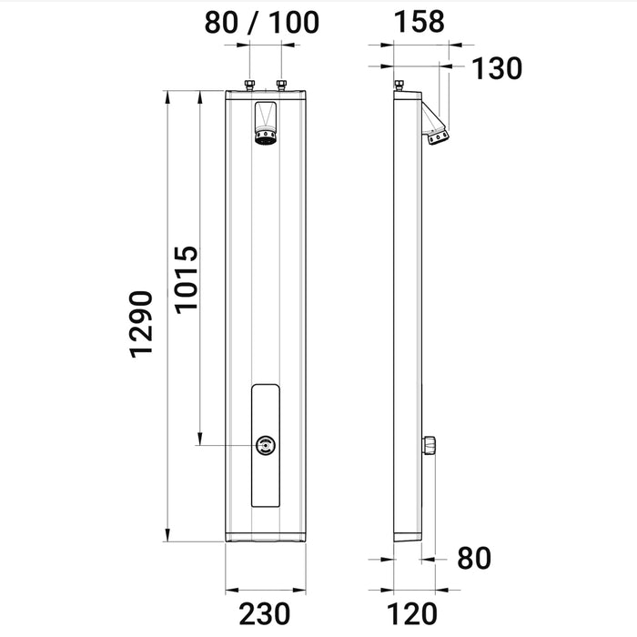 PRESTO 88812PR Conjunto DUC ALPA Entrada Superior Con Rociador Antivaldálico Orientable Y Pulsador Antiblocaje