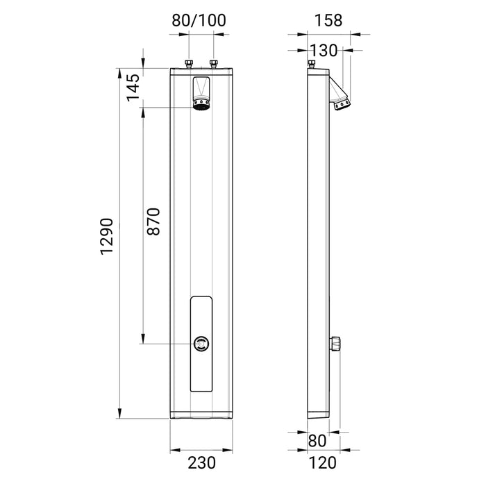 PRESTO 88808PR Conjunto DUC ALPA Entrada Superior Con Rociador Antivaldálico Orientable