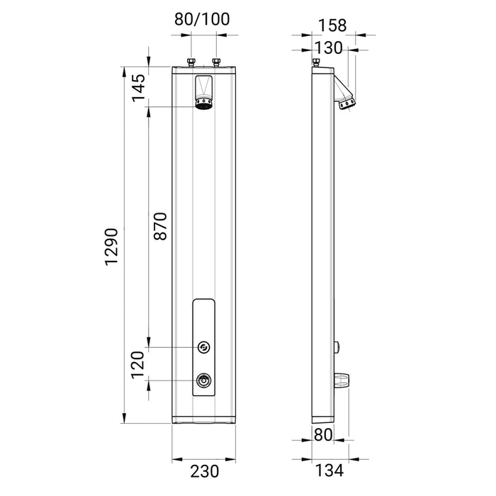 PRESTO 88804PR Conjunto DUC P50 Entrada Superior Con Rociador Antivaldálico Orientable Antilegionella
