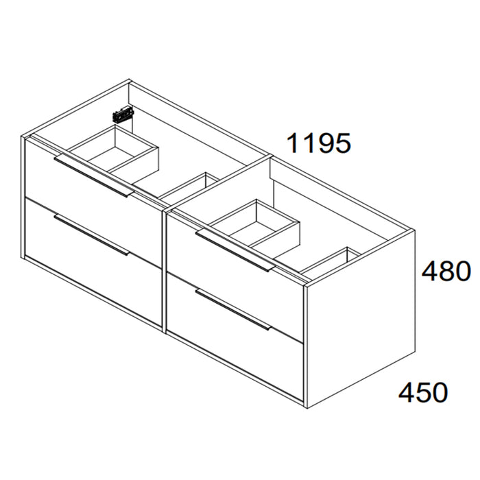 BATHME TWO Conjunto Mueble de Baño Completo 120 cm Blanco
