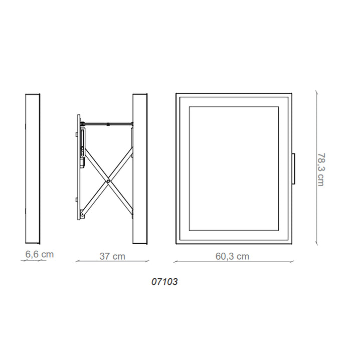 MANILLONS TORRENT 07102041 EXTEND Espejo Extensible 60x80 Vertical Plata