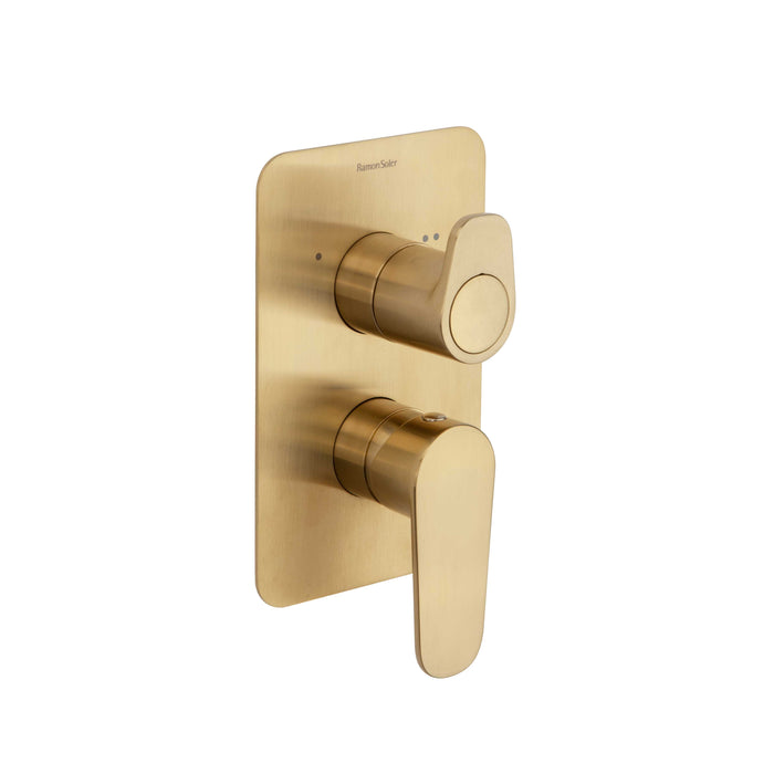 RAMONSOLER 361502SOC ALEXIA Grifo Empotrado de Bañera 2 Vías Color Oro Cepillado S2