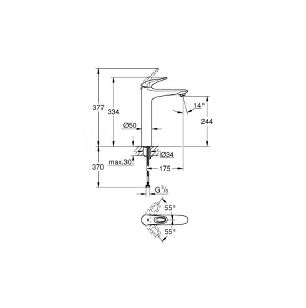 GROHE 23 570 003 EUROSTYLE NEW Grifo Lavabo XL Cuerpo Liso 5 a 7 Días Grohe 