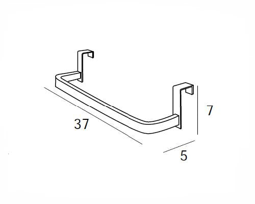 MANILLONS TORRENT 02563002 Toallero Barra 37cm Lateral Mueble Cromo