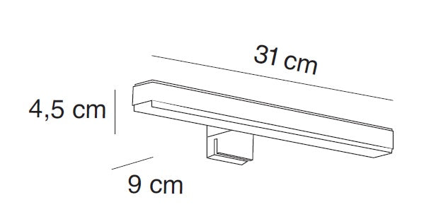 MANILLONS TORRENT 07662002 Aplique LED 310 Mm Rectangular Cromo