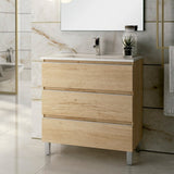 BATHME MADISON TOP Mueble de Baño con Lavabo 3 Cajones Bambú