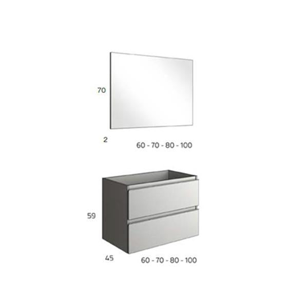 BATHME MADISON TOP Conjunto Completo Mueble Cemento