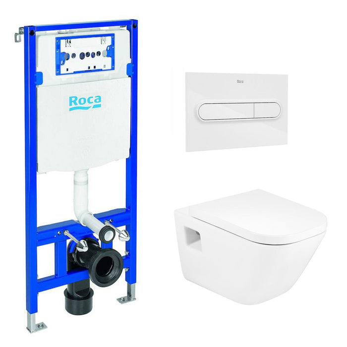 ROCA A346477000 PACK THE GAP+DUPLO Inodoro Suspendido Pulsador Blanco