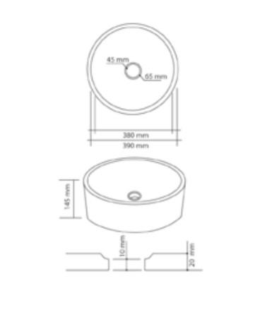 MOSAVIT RADA Lavabo Sobre Encimera De Solid Surface Blanco 3 a 5 Días MOSAVIT 