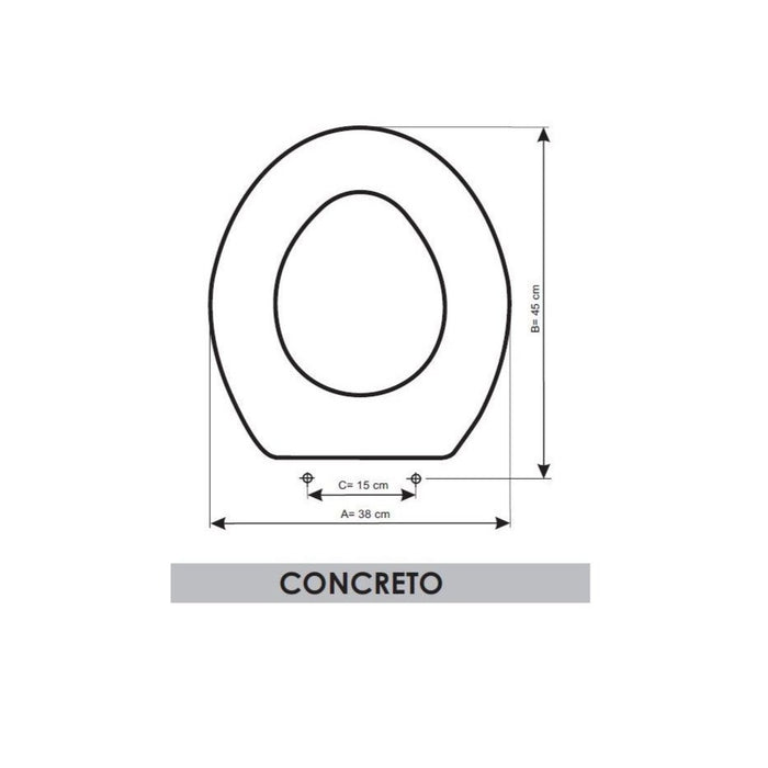 ETOOS 02142108 CONCRETO Tapa WC Roca Blanco