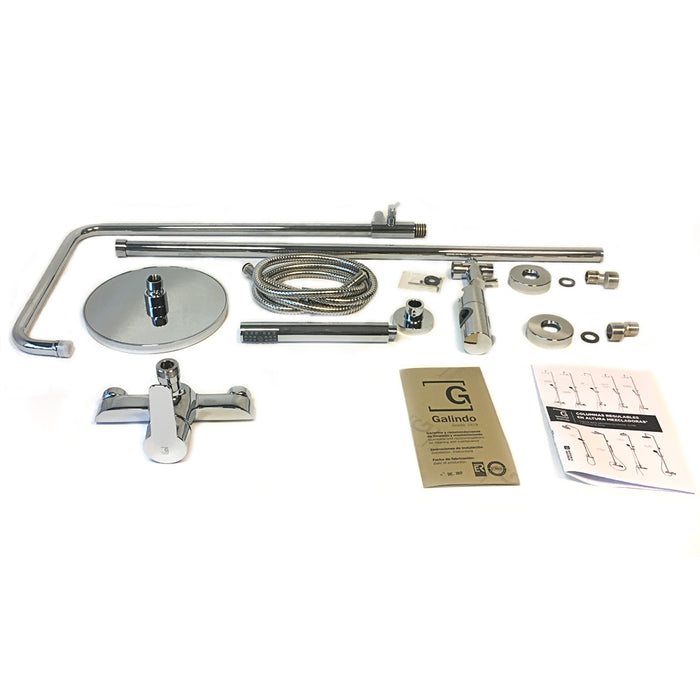 PRESTO 71550300 INGO PLUS Columna Ducha Mezcladora Rociador 250 mm y Flexo inox Cromo