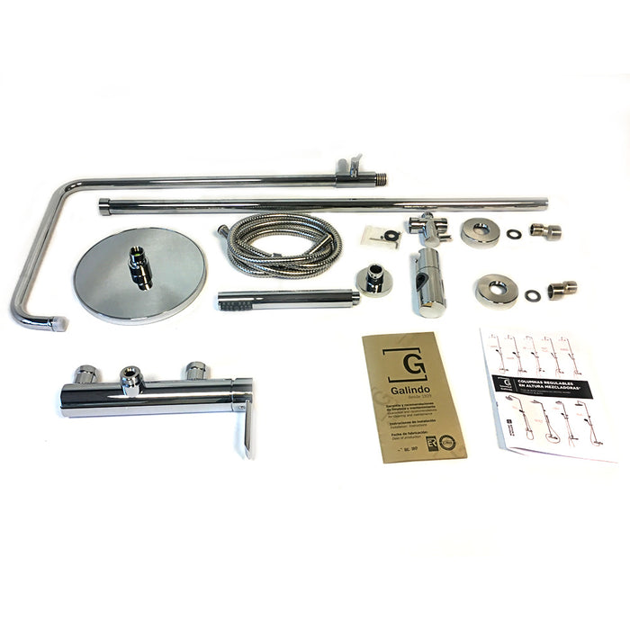 PRESTO 88950300 KARIM DUE Columna Ducha Mezcladora Rociador y Flexo Inox Cromo