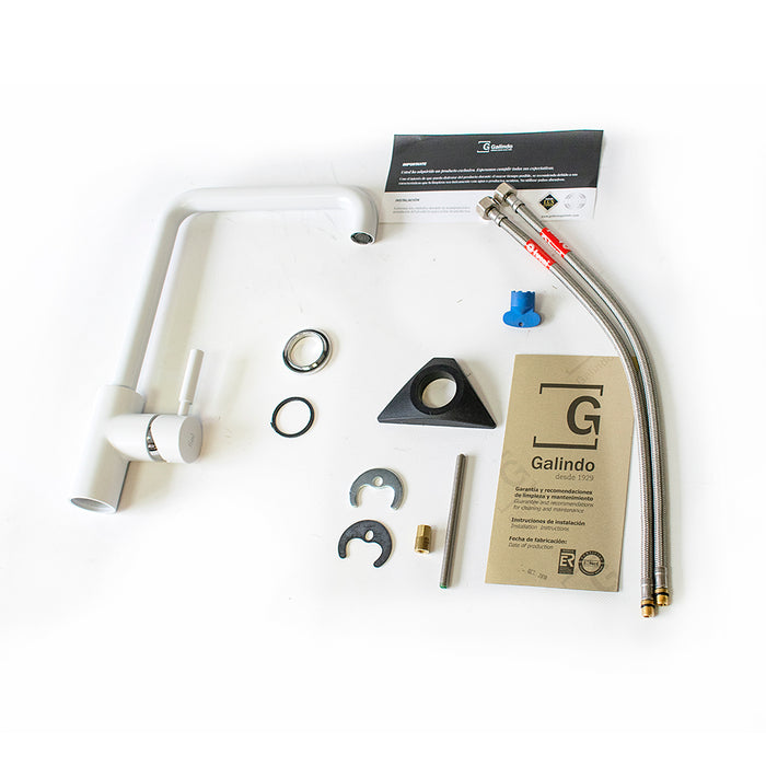 PRESTO 8648611 THEO Grifo Cocina Caño Alto Blanco
