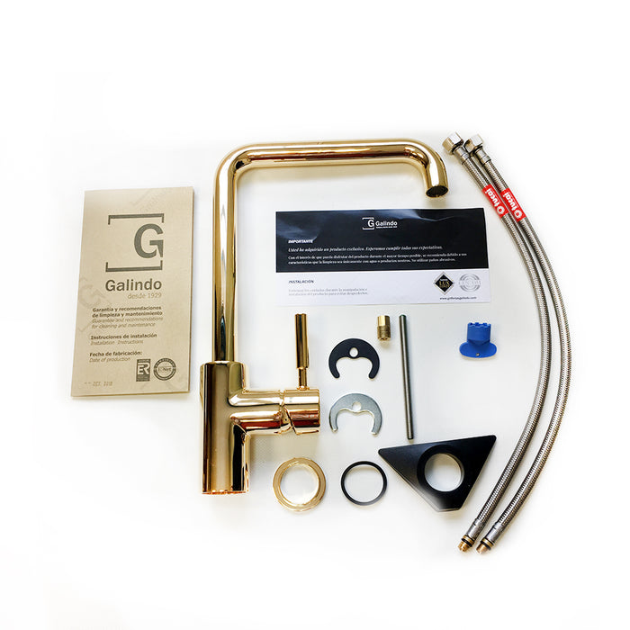 PRESTO 8648618 THEO Grifo Cocina Caño Alto Oro