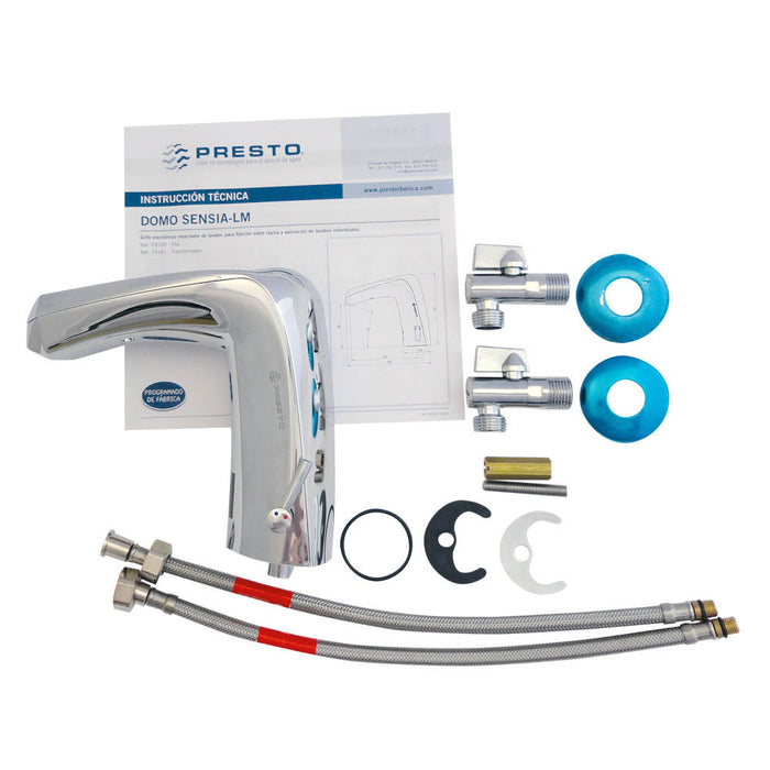 PRESTO 79101 DOMO SENSIA LM Grifo Lavabo Electrónico Transformador Cromo