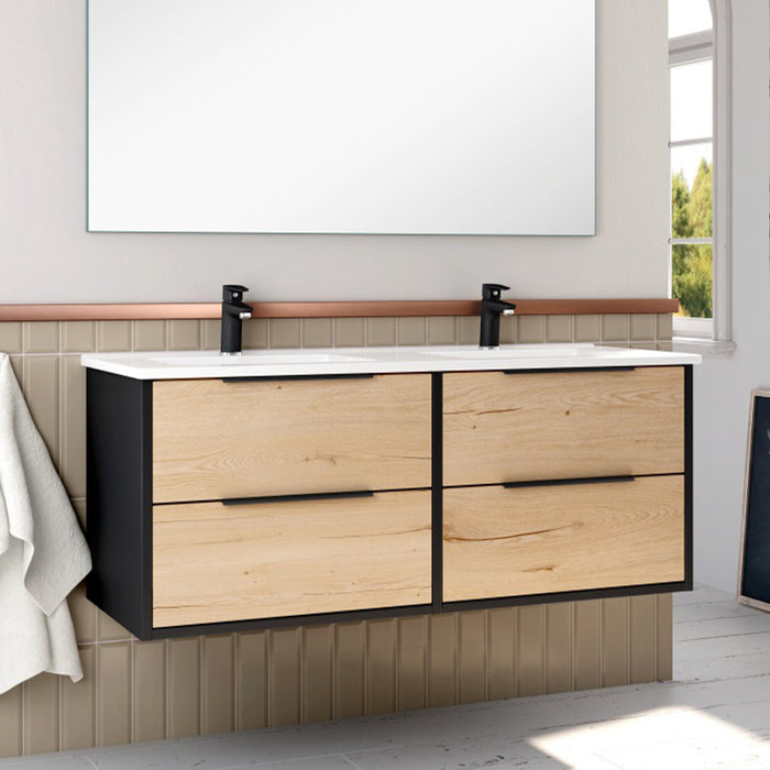 BATHME TWO Mueble de Baño con Lavabo 120 cm Negro